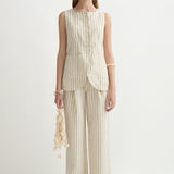 Posse - MACKENZIE TROUSER - CREAM PINSTRIPE