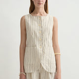 Posse - MACKENZIE TROUSER - CREAM PINSTRIPE