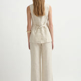 Posse - MACKENZIE TROUSER - CREAM PINSTRIPE