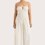 Faithfull - Aya String Maxi Dress Cream Pinstripe - Final Sale