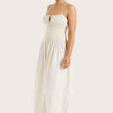 Faithfull - Aya String Maxi Dress Cream Pinstripe - Final Sale
