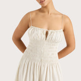 Faithfull - Aya String Maxi Dress Cream Pinstripe - Final Sale