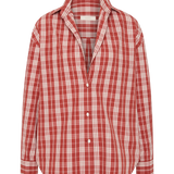 Faithfull - En Vau Oversized Shirt Ines Check Terra Rosso