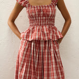 Faithfull - Janne Top Ines Check Terra Rosso
