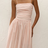 Faithfull - Portlligat Maxi Dress Carmen Stripe Peony White