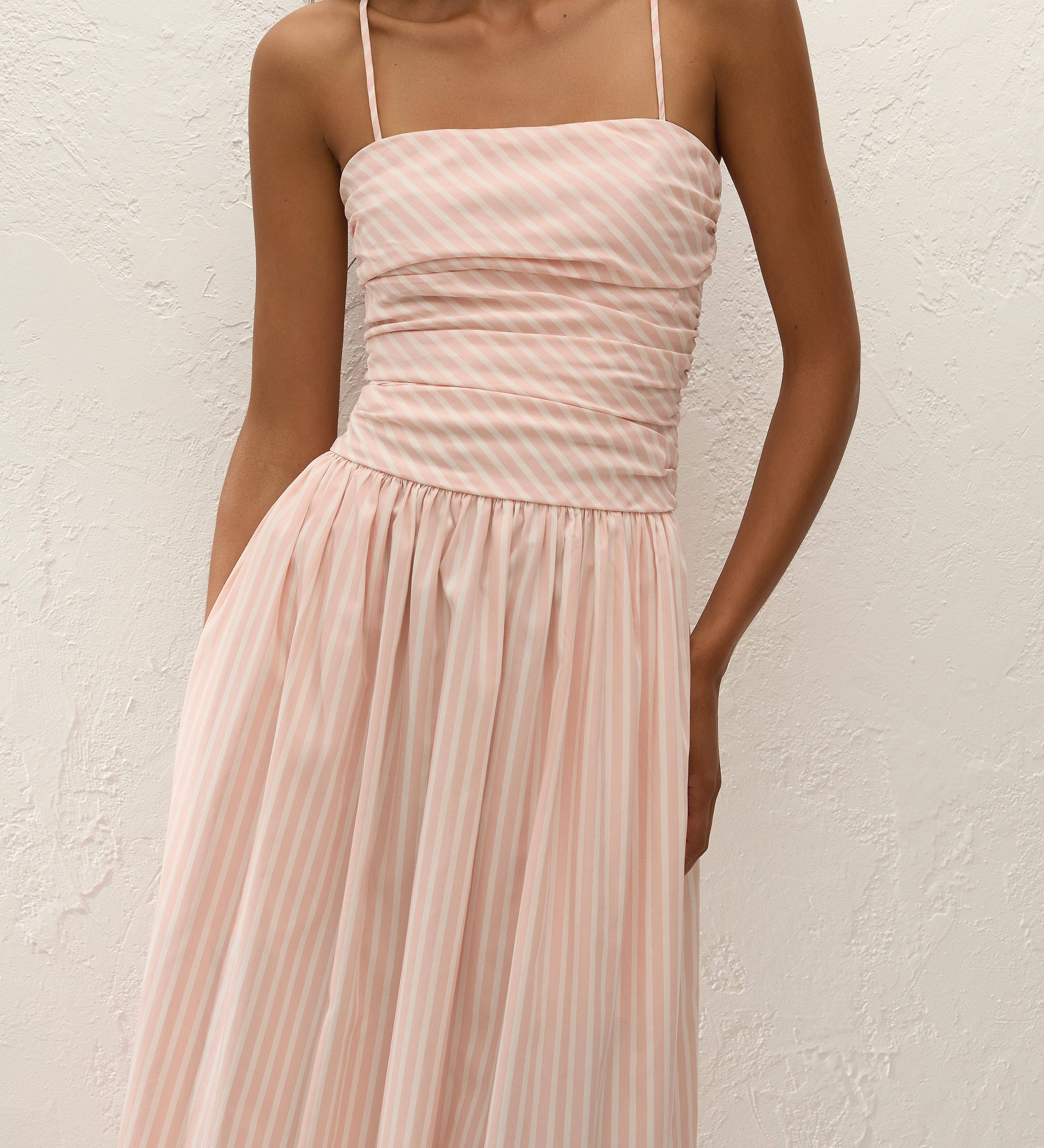 Faithfull - Portlligat Maxi Dress Carmen Stripe Peony White