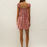 Faithfull - Belinha Mini Dress Ines Check Terra Rosso