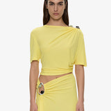 Christopher Esber - Orica Crystal Ruched Jersey Tee