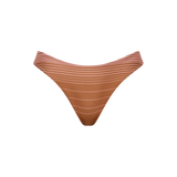 Faithfull - Bebe Bikini Bottom Accordion Stripe Puce Fawn - Final Sale