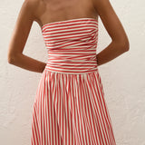 Faithfull - Vera Maxi Dress Orozco Stripe Dusty Tomato