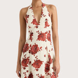 Faithfull - Marais Midi Dress Cecile Floral Garnet