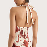 Faithfull - Marais Midi Dress Cecile Floral Garnet