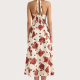 Faithfull - Marais Midi Dress Cecile Floral Garnet