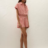 Faithfull - Zion Playsuit Orozco Stripe Dusty Tomato