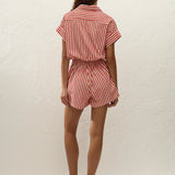 Faithfull - Zion Playsuit Orozco Stripe Dusty Tomato