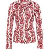 Faithfull - Estelle Fitted Shirt Striped Floral Wine - Final Sale