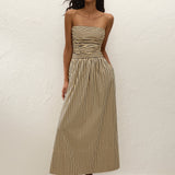 Faithfull - Vera Maxi Dress Carmen Stripe Sand Cedar