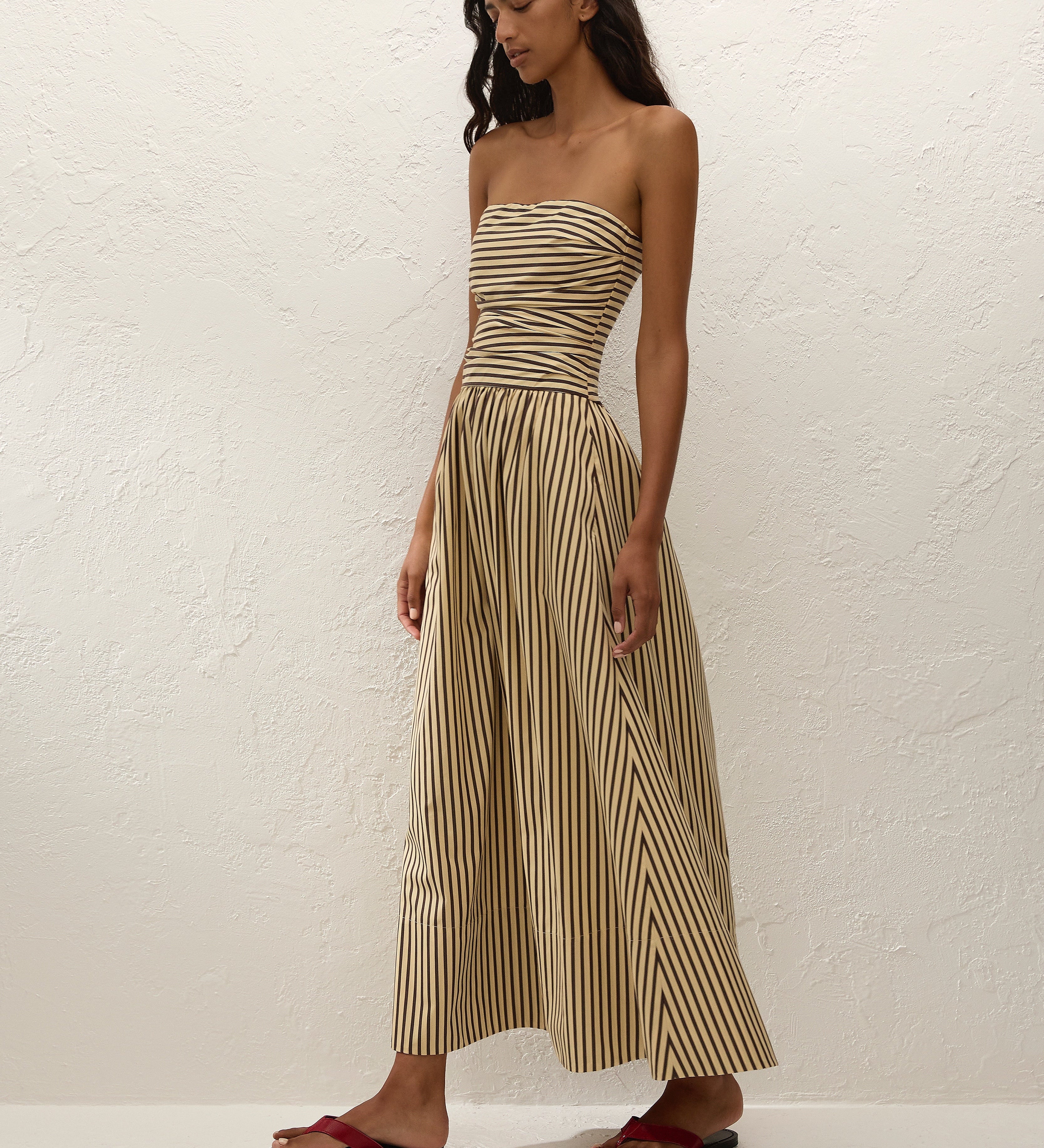 Faithfull - Vera Maxi Dress Carmen Stripe Sand Cedar