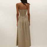 Faithfull - Vera Maxi Dress Carmen Stripe Sand Cedar
