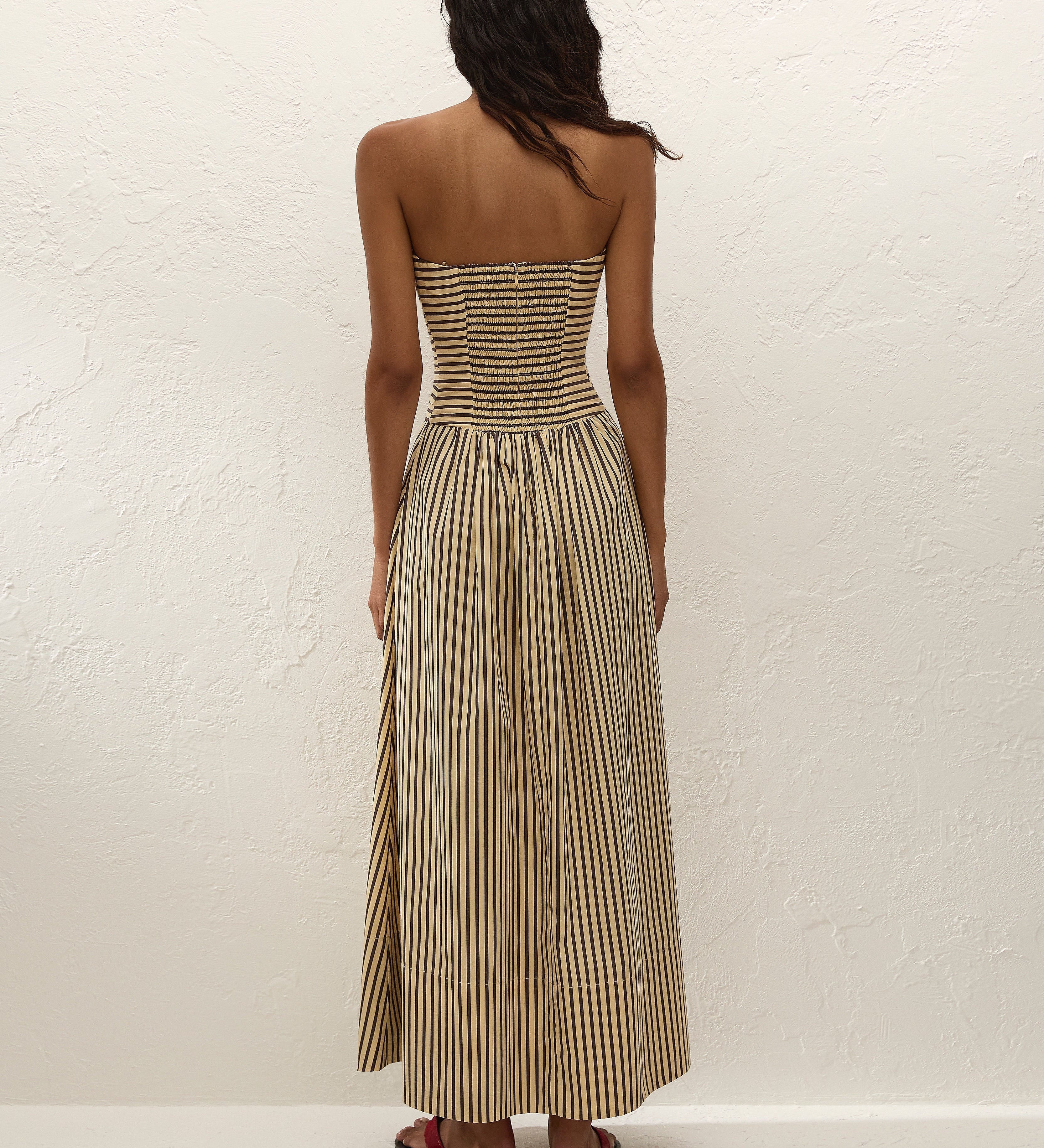 Faithfull - Vera Maxi Dress Carmen Stripe Sand Cedar