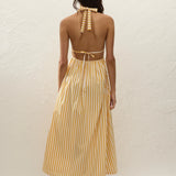 Faithfull - Ermita Midi Dress Orozco Stripe Mustard