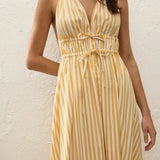 Faithfull - Ermita Midi Dress Orozco Stripe Mustard