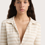 Faithfull - Tiesse Shirt Cream Stripe - Final Sale