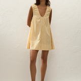 Faithfull - Pedrera Mini Dress Orozco Stripe Mustard