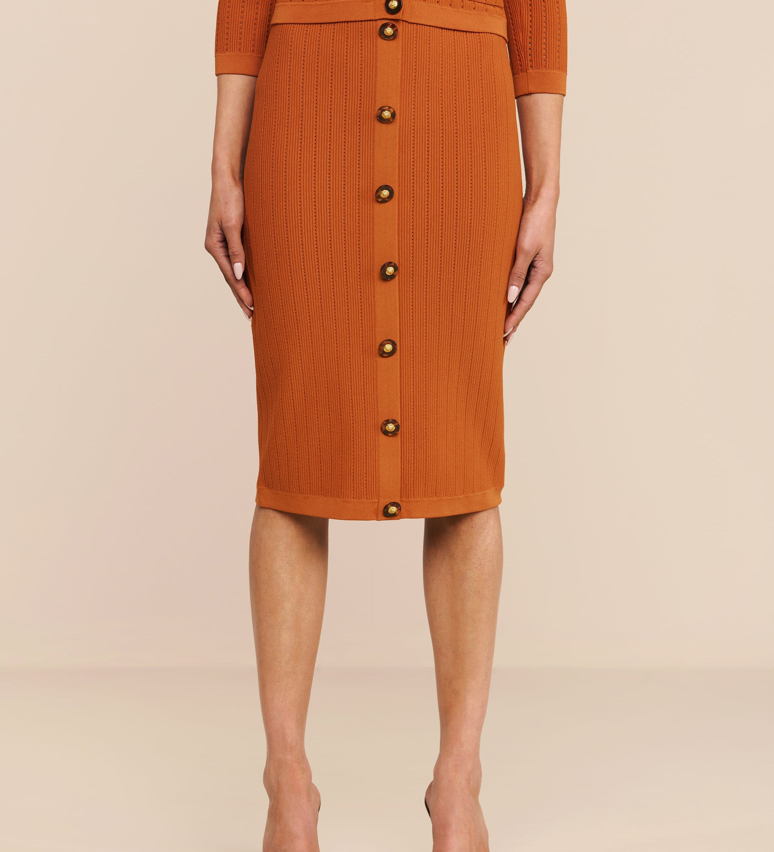 L'AGENCE - Melania Pointelle Knit Skirt