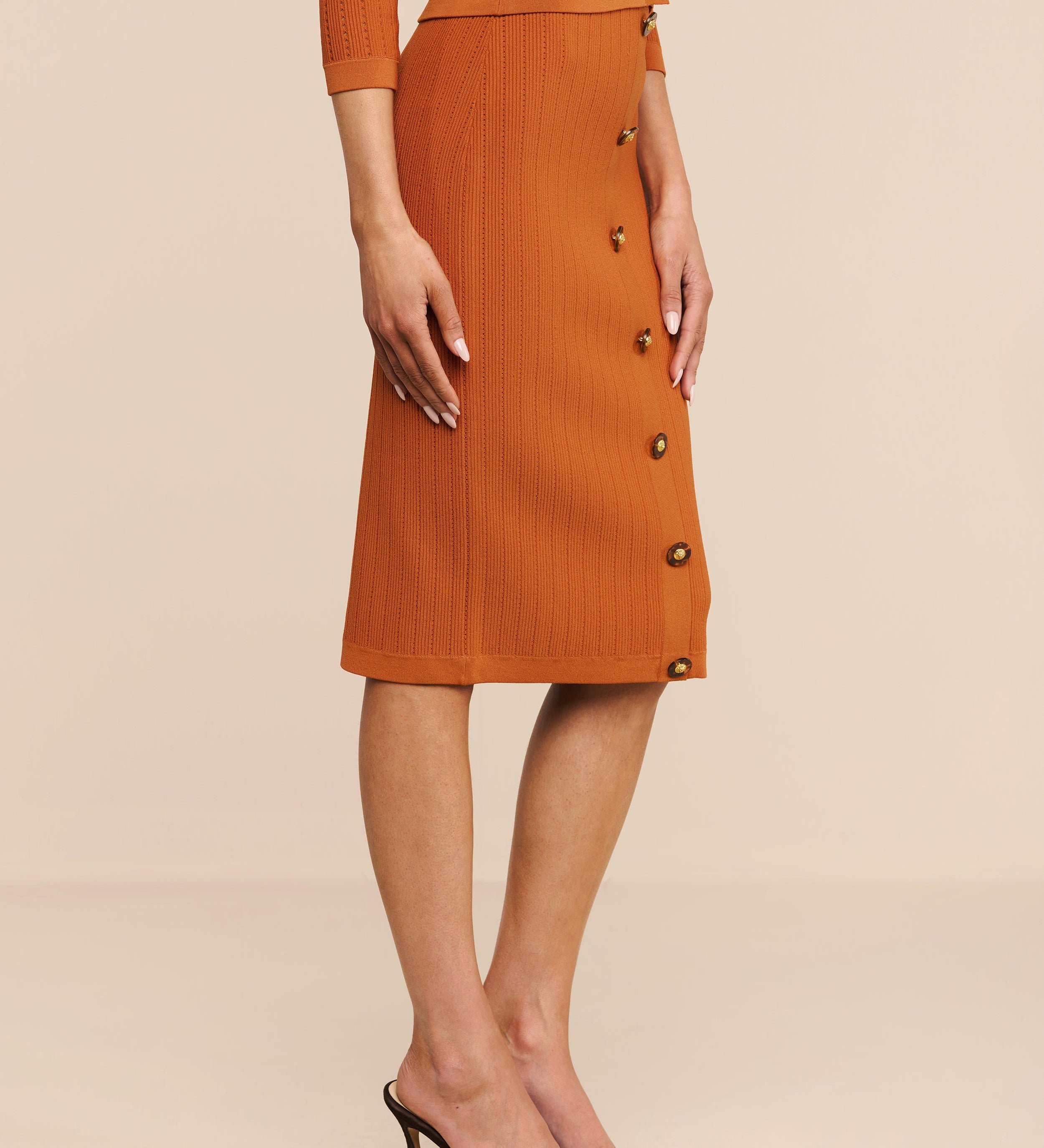 L'AGENCE - Melania Pointelle Knit Skirt