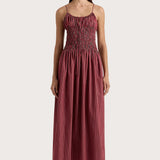 Faithfull - Aya String Maxi Dress Wine Stripe - Final Sale