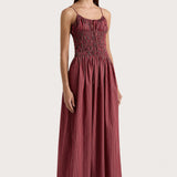 Faithfull - Aya String Maxi Dress Wine Stripe - Final Sale