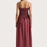 Faithfull - Aya String Maxi Dress Wine Stripe - Final Sale