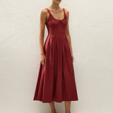 Faithfull - Rosalina Midi Dress Porto Red