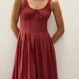 Faithfull - Rosalina Midi Dress Porto Red