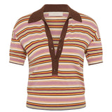 Faithfull - Sable Polo Shirt Luis Stripe Dusty Mauve