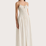 Faithfull - Aya String Maxi Dress Cream Pinstripe - Final Sale