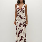 Faithfull - Signe Maxi Dress Dandelion Floral Bordeaux