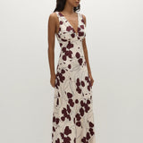 Faithfull - Signe Maxi Dress Dandelion Floral Bordeaux