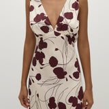Faithfull - Signe Maxi Dress Dandelion Floral Bordeaux