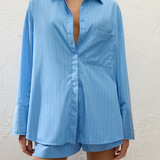 Faithfull - Clemente Shirt Mico Pinstripe Azul