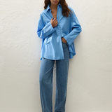 Faithfull - Clemente Shirt Mico Pinstripe Azul