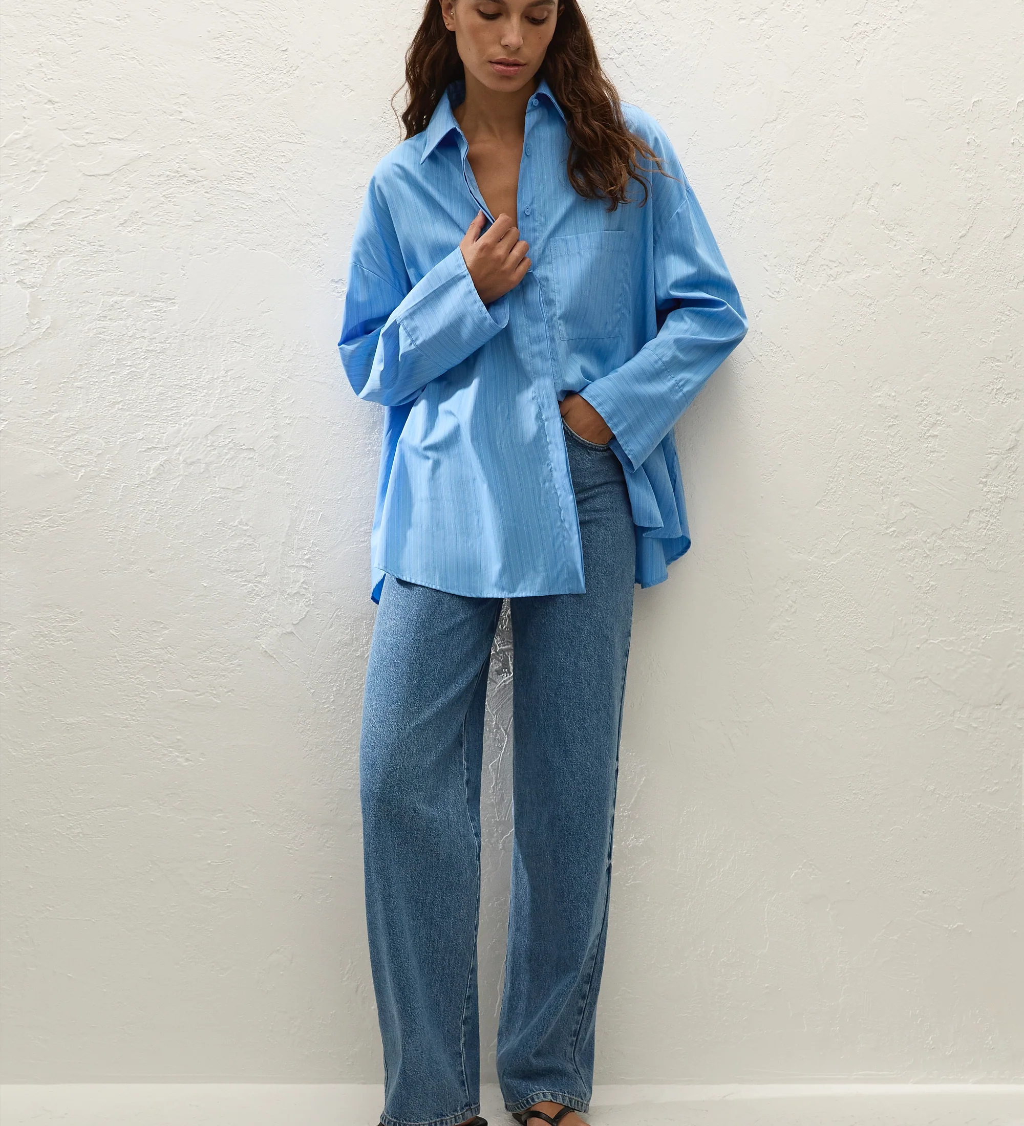 Faithfull - Clemente Shirt Mico Pinstripe Azul