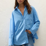 Faithfull - Clemente Shirt Mico Pinstripe Azul