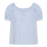 Faithfull - Lonny Top Paloma Check Light Blue White