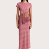 Faithfull - Maceio T-Shirt Vermillion Stripe - Final Sale