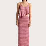 Faithfull - Maceio Midi Skirt Vermillion Stripe - Final Sale
