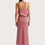 Faithfull - Maceio Midi Skirt Vermillion Stripe - Final Sale