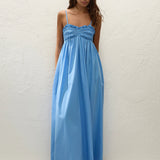 Faithfull - Presa Maxi Dress Mico Pinstripe Azul