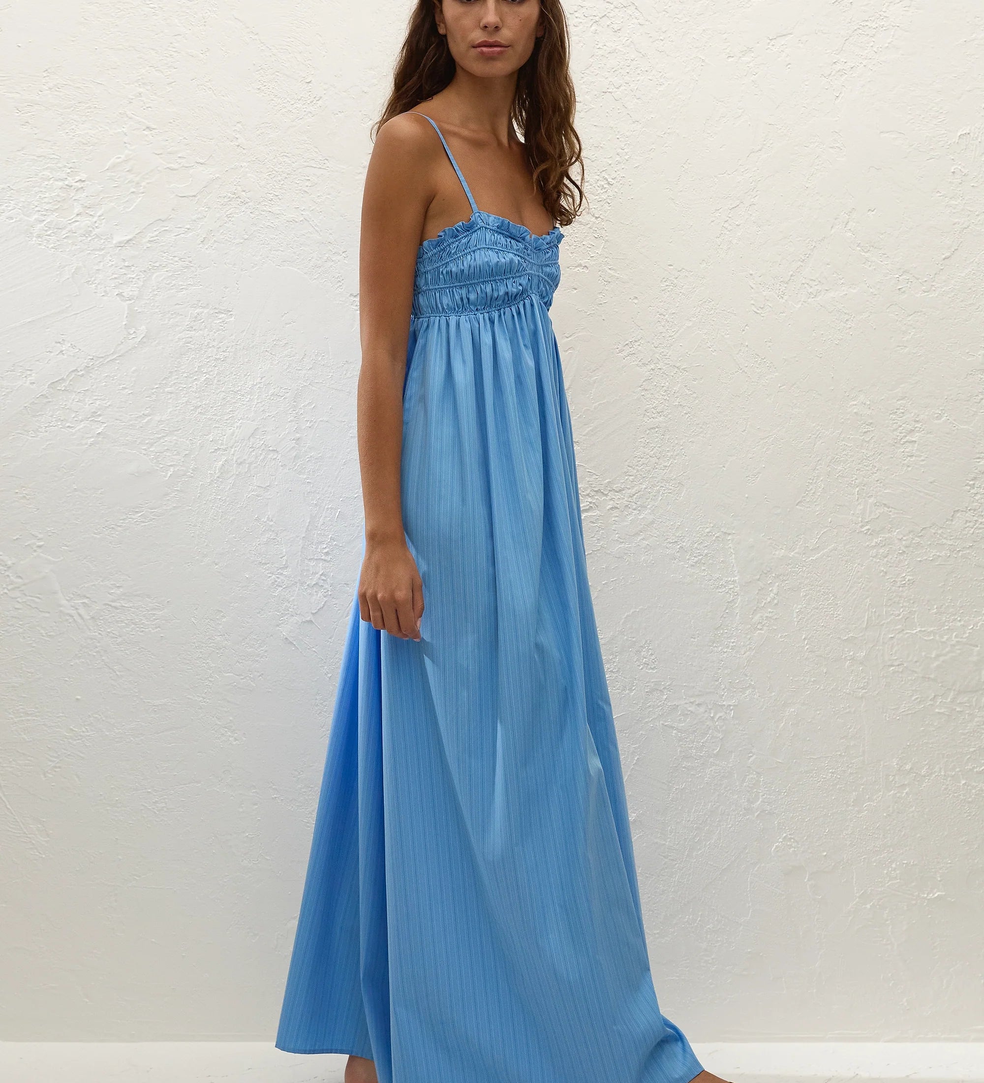 Faithfull - Presa Maxi Dress Mico Pinstripe Azul